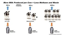 (c) USDA: Zusammenhang zwischen Leistung und Methanemissionen (c) USDA: Zusammenhang zwischen Leistung und Methanemissionen