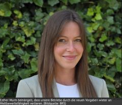 Esther Wurm bemängelt, dass unsere Betriebe durch die neuen Vorgaben wieter an Wettbewerbsfähigkeit verlieren. (Bildquelle: BRS) Esther Wurm bemängelt, dass unsere Betriebe durch die neuen Vorgaben wieter an Wettbewerbsfähigkeit verlieren. (Bildquelle: BRS)